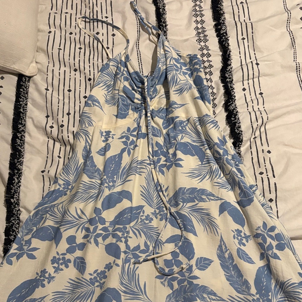 Blue Floral Summer Maternity Dress